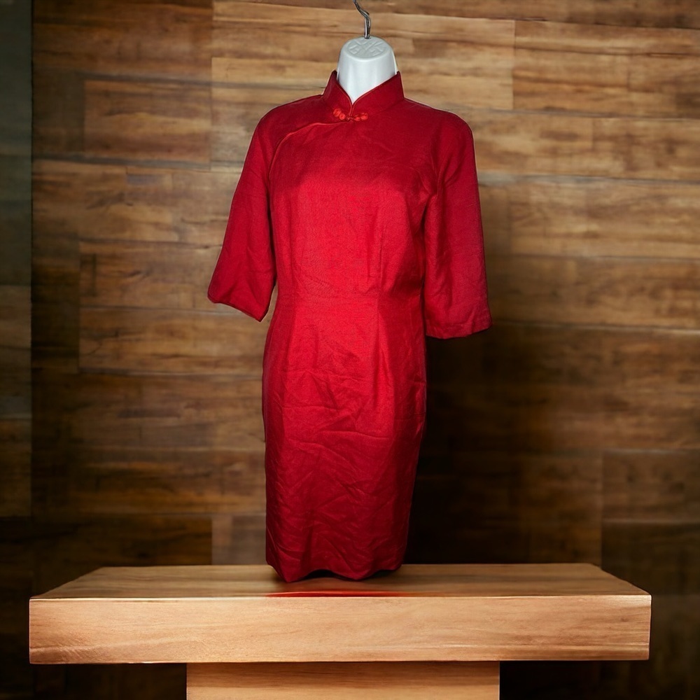 J. PETERMAN Asian red  Silk Dress size 8